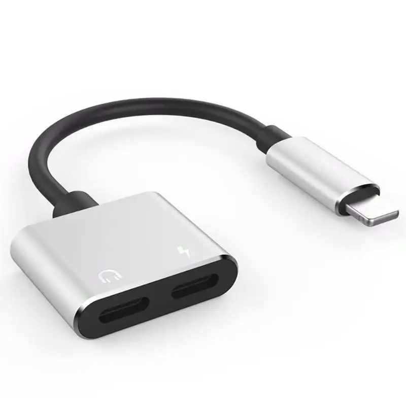 

Double Jack 8Pin Charging Audio Adapter for iPhone X 7 For IOS 11 Music or Call For Headphone Audio Charge Mobile Phone Adapter
