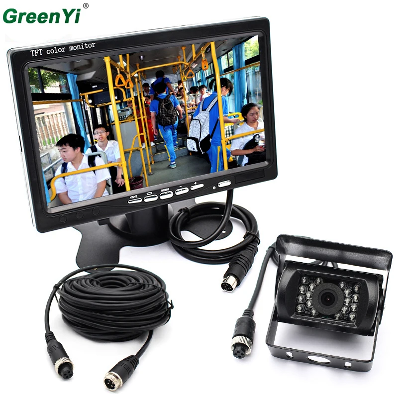 

2 in 1 Car Monitor 7 Inch 800*480 Color TFT LCD Car Rear View Rearview Monitor+Backup Reverse Parking Camera For Bus Truck