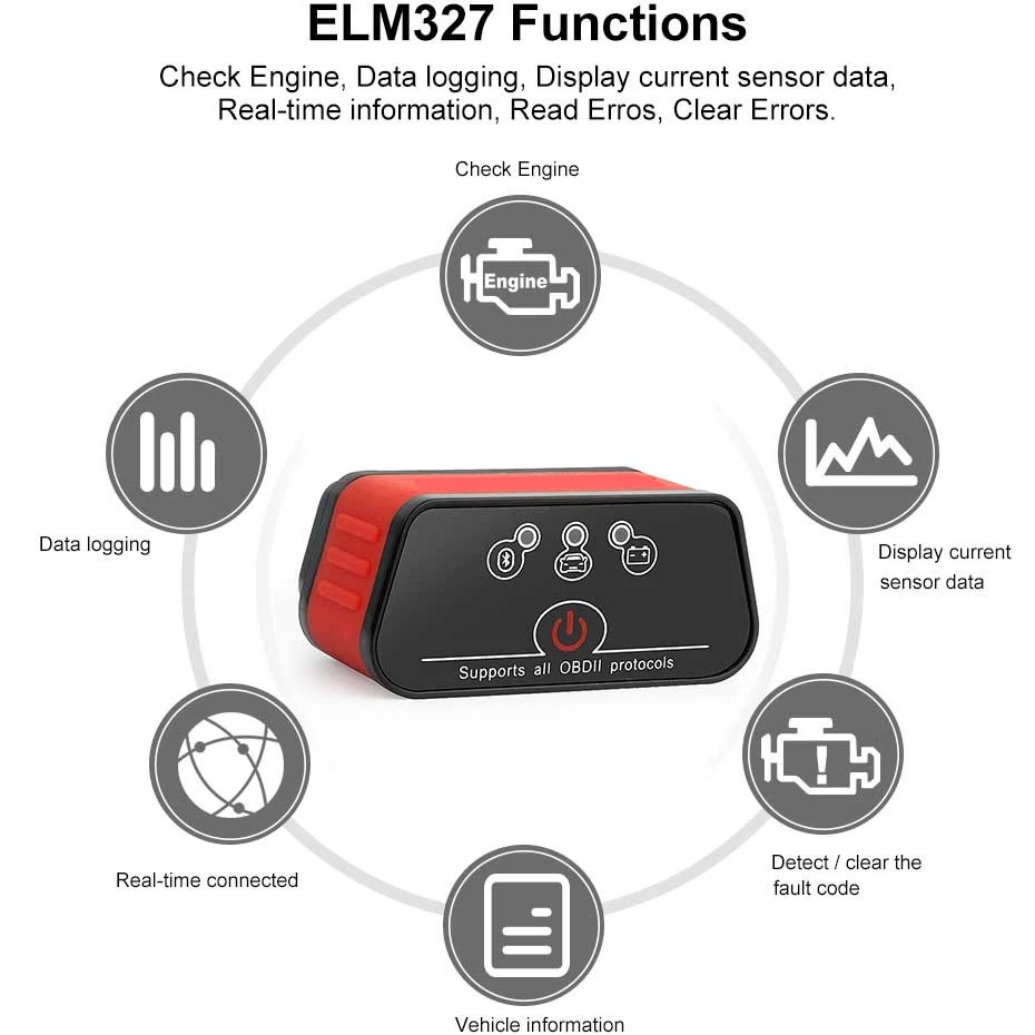 Лучший OBD2 автомобильный сканер Bluetooth адаптер ELM327 KONNWEI ICar 2 с чипами Pic18f25k80 OBD