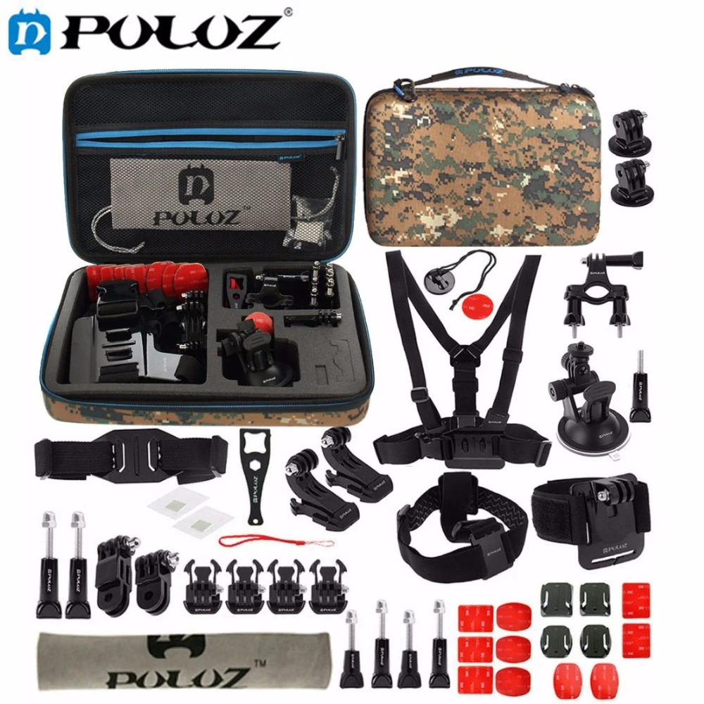 Puluz For Go Pro Accessories 45 In 1 Ultimate Combo Kit W Camouflage Eva Case Stocker For Gopro Hero5 Hero4 Session Hero 5 4 3 For Gopro Hero Session Casegopro Hero 4 Session Aliexpress