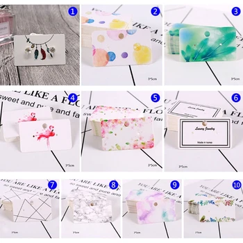 

100Pcs Earrings Pack 3x5cm Ear Stud Card Jewelry Display Hang Tag Label Printing