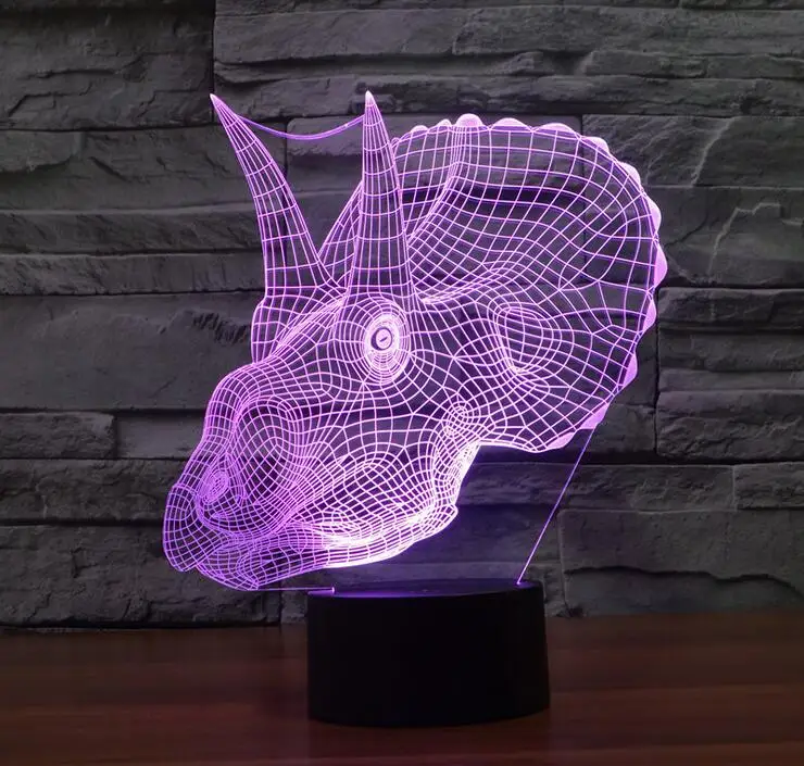 

Interesting 3D Dinosaur Figure 7 Color Change Touch Switch Desk Table Lamp LED building lamp for home decorate