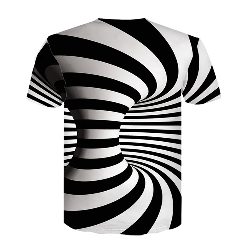

Men 3D Optical Illusion Swirl Print Short Sleeve Tee T-Shirt Tops TH36