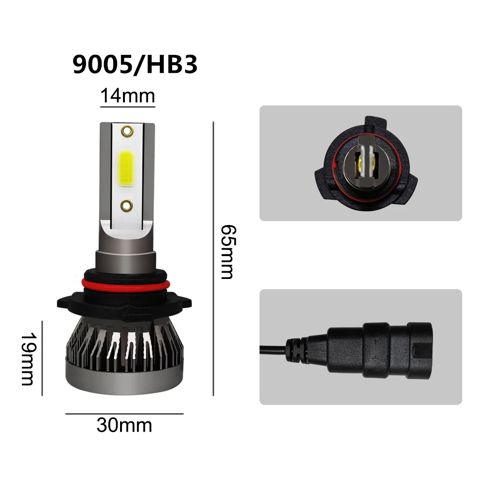 2 шт. Мини H1 H4 H7 светодиодный фонарь H11 HB3 9005 HB4 9006 светодиодный фонарь для автомобильных фар 6000 лм/комплект 36 Вт к Белый Автомобильный Фонарь 12 в 24 В автомобильная лампа