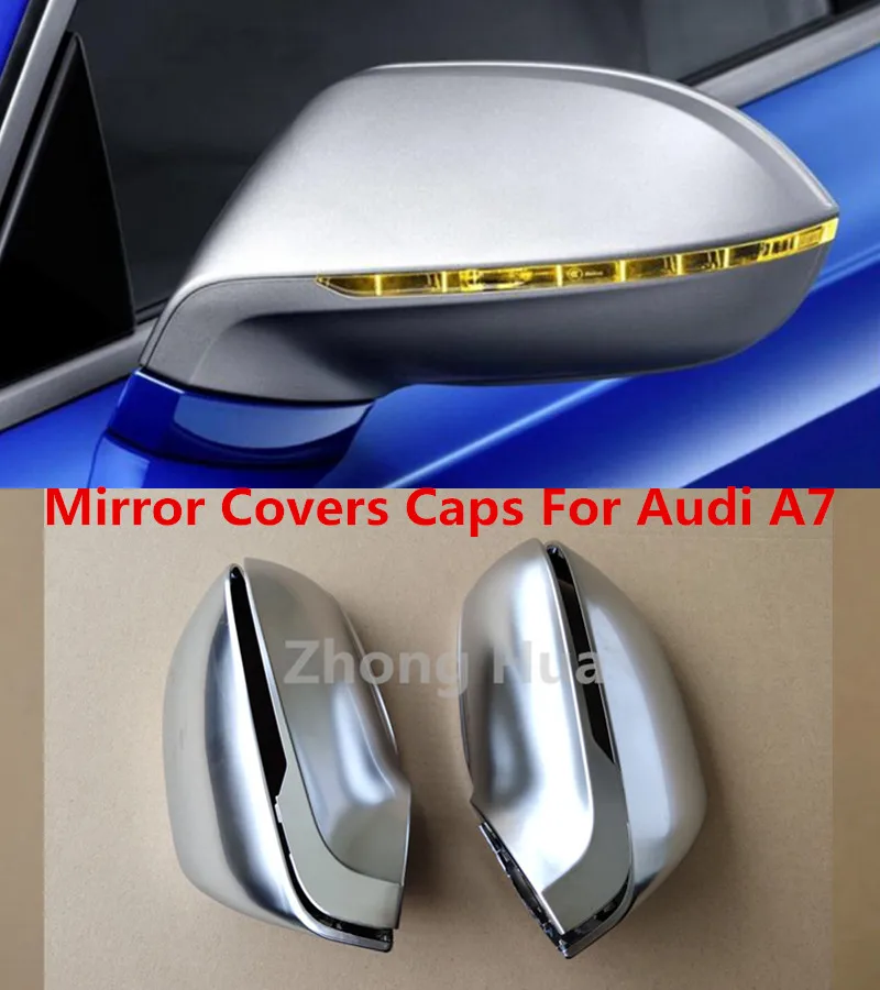 

Side Wing Mirror Cover Fit AUDI A7 / S7 / RS7 2011-2017 ABS ally chrome full replacement Side Rearview Mirror Covers Aluminum