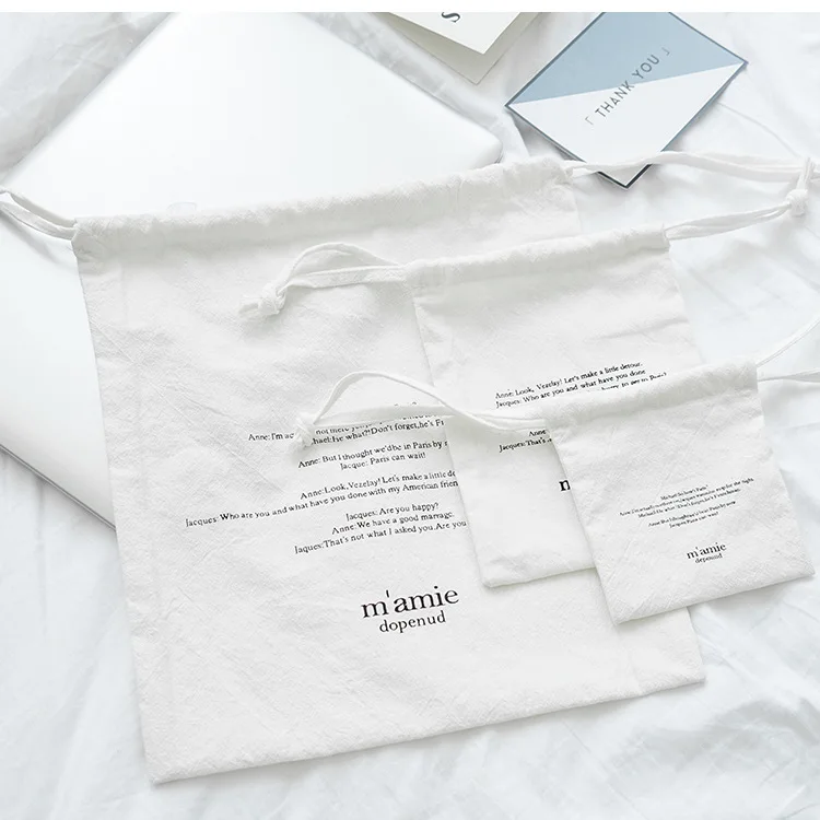 

3 Size Sample Travel String Pocket Storage Bag For Clothing/Garment/Cosmetic, Foldable Cotton Drawstring Grocery Storage Bags