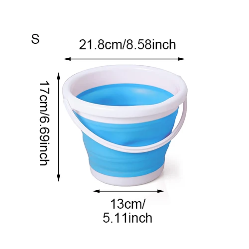 10л Силиконовое складное ведро большой емкости, экономит место, толстое, для рыбалки, кемпинга, автомобиля, ведро, кухонные принадлежности, бочка - Цвет: 3L