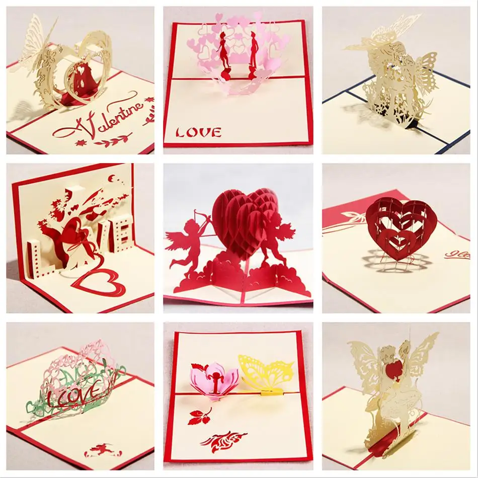 cards handmade love Handmade Cards Kirigami Theme Valentine 3D Greeting Love