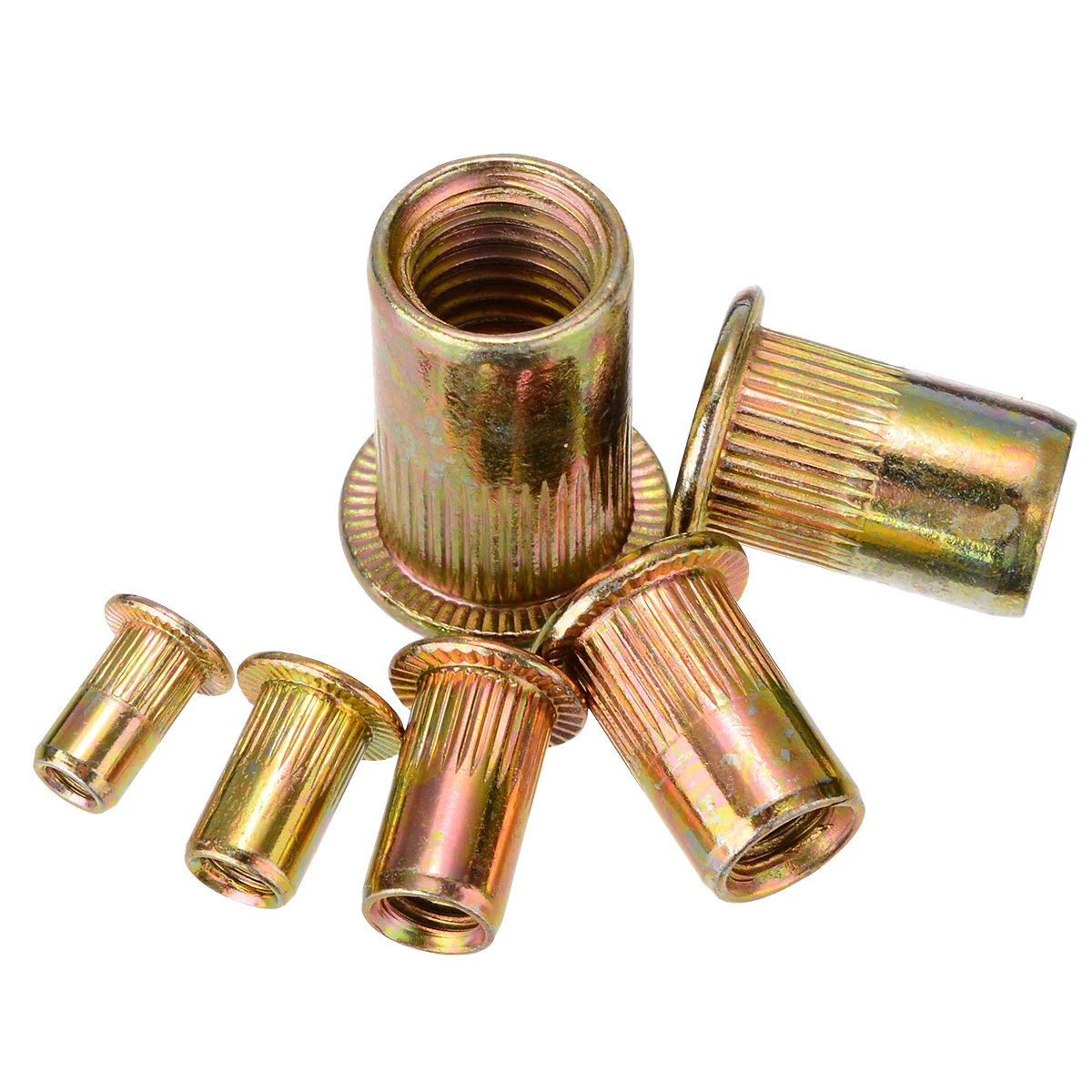 175pcs/box Threaded Insert Nutsert M3/M4/M5/M6/M8/M10 Rivet Nut Kit Mixed Zinc Steel Rivnut For Construction Machinery