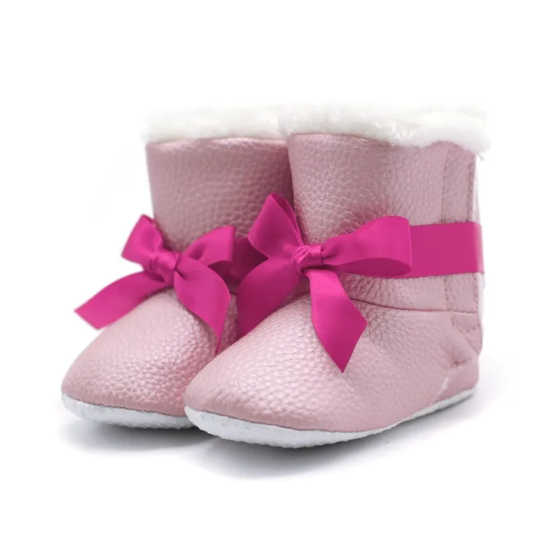 Winter Warm Baby Girls Princess Sweet Winter Boots First Walkersborn Cashmere Infant Toddler Kids Winter Shoes - Цвет: P