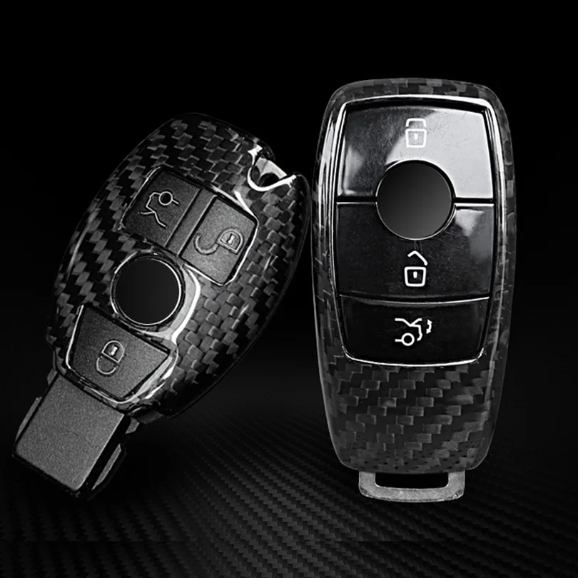 

Real Carbon Fiber Car Key Shell Cover Trim For Mercedes Benz E Class W213 S Class W222 C-Class W205 GLC X253