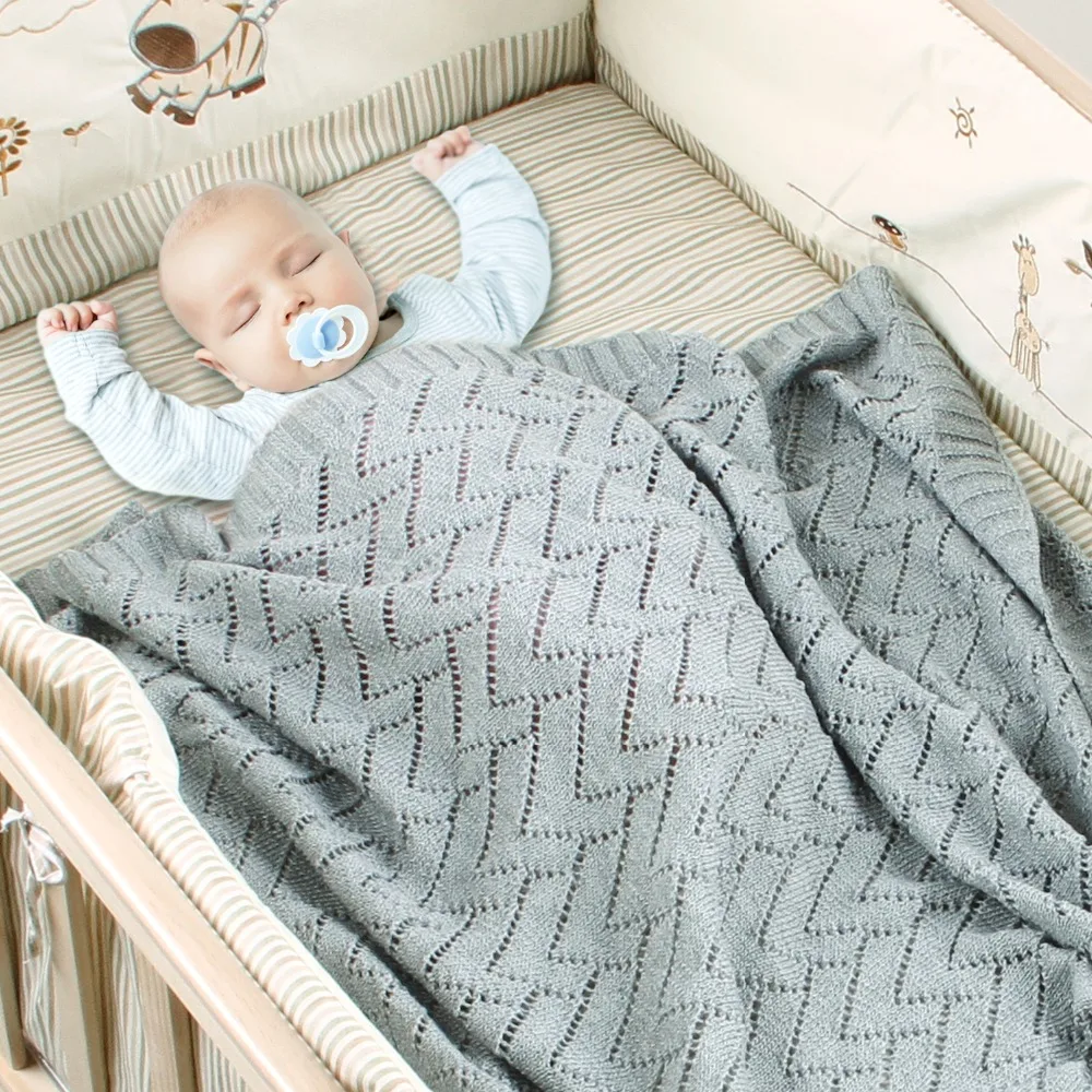 Newborn Baby Crochet Blankets Summer Candy Color Infantil Bebes Swaddle