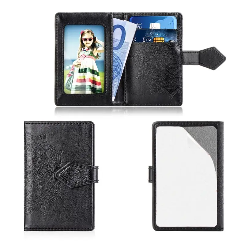 

Fashion Embossed Flower Adhesive Credit Card Pouch Case Pocket Sticker Phone Stand Holder Wallet Travel Card Wallet for Men