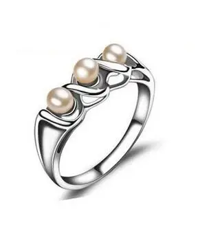 

natural pearl opening ring finger 925 Ms. inlaid zircon natural pearl opening Lovely Women's Wedding RINGS female simplicity