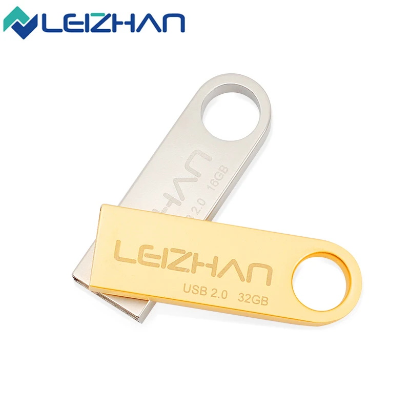 LEIZHAN металлическая Флешка 64 ГБ 32 16 8 4 флеш накопитель для хранения данных и обмена