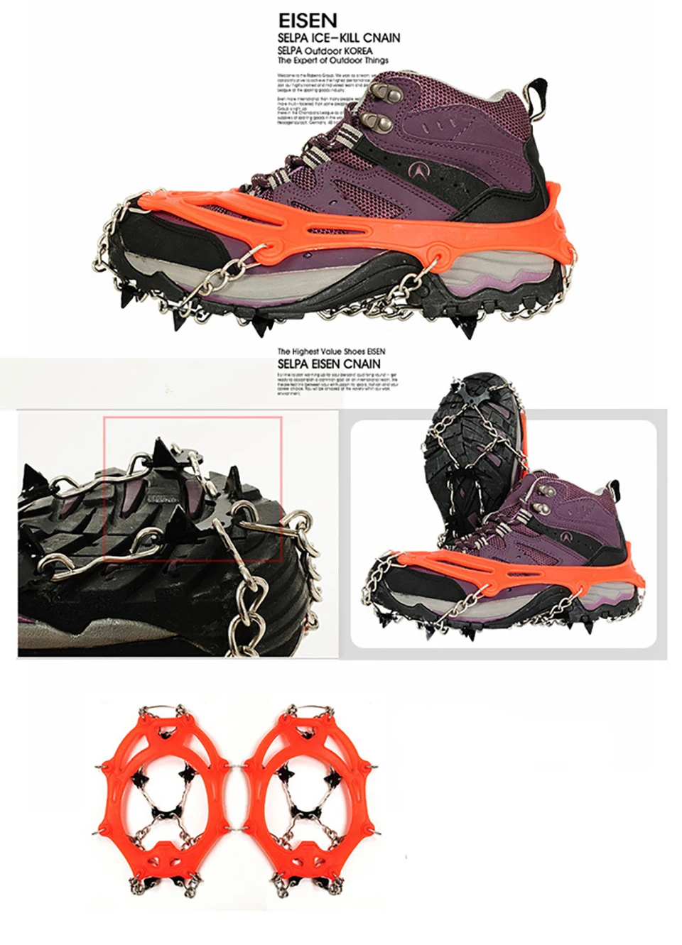 ice gripper grampos sapato boot apertos crampon