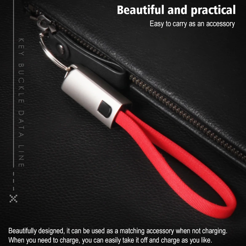 سلسلة مفاتيح محمولة USB كابل بيانات المصغّر USB نوع C سريع شحن كابل شاحن الهاتف المحمول لسامسونج غالاكسي Xiaomi
