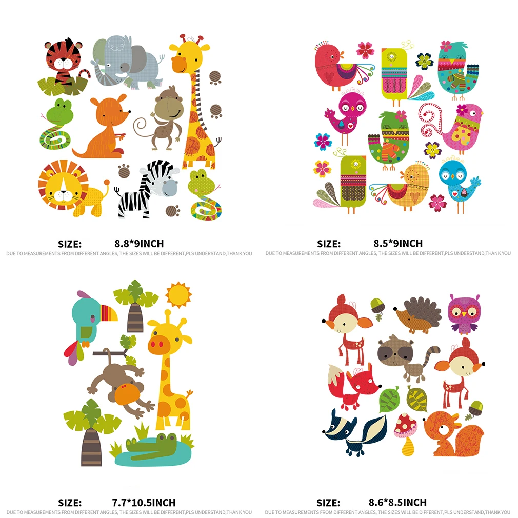 

XC 4 Pieces Ironing on Cloth Patches for Kids Cute Animal Design Heat Transfers Patch DIY Decoration Appliqued Stickers