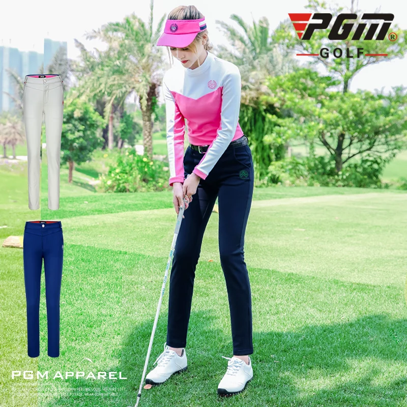 

Pgm Golf Pants for Women Winter Warm Thick Trousers High Waist Sport Long Pants Slimming Fitness Trouser Golfs Apparel D0503