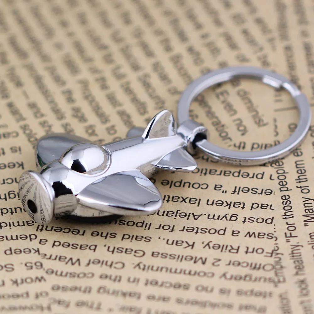 10pcs/lot plane aircraft keychain key ring LED light key chain key