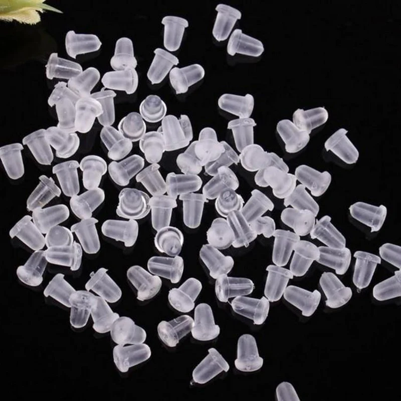 

100pcs/lot Rubber Earring Back Silicone Round Ear Plug Blocked Caps Earrings Back Stoppers For DIY Parts Jewelry Findings Making