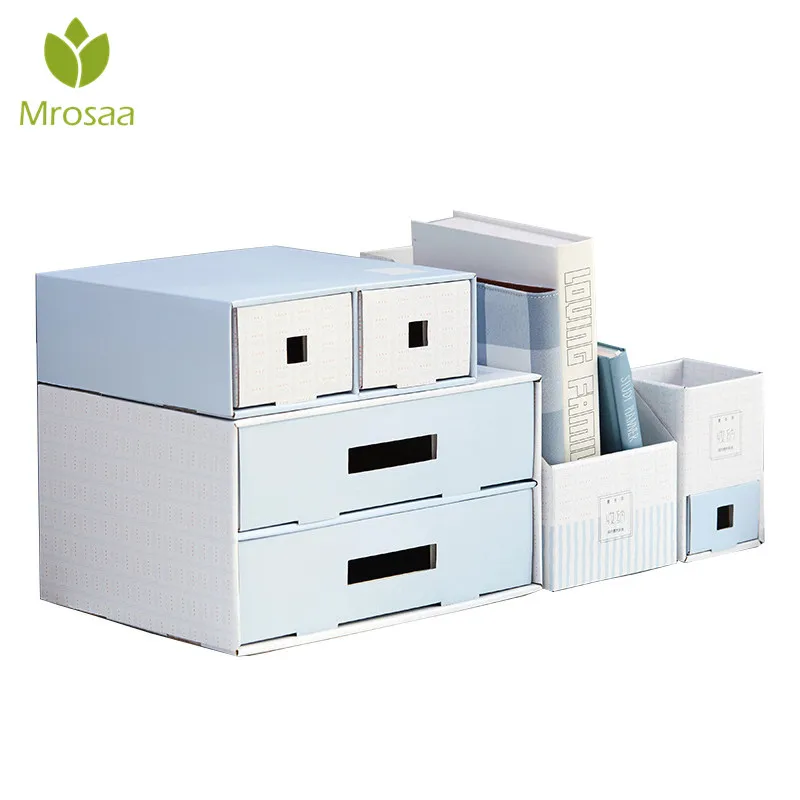 

Multifunctional Paper Box Pen Holder House Office Stationery Desk Holder Makeup Cosmetic Large Receive Case Bookend Drawer