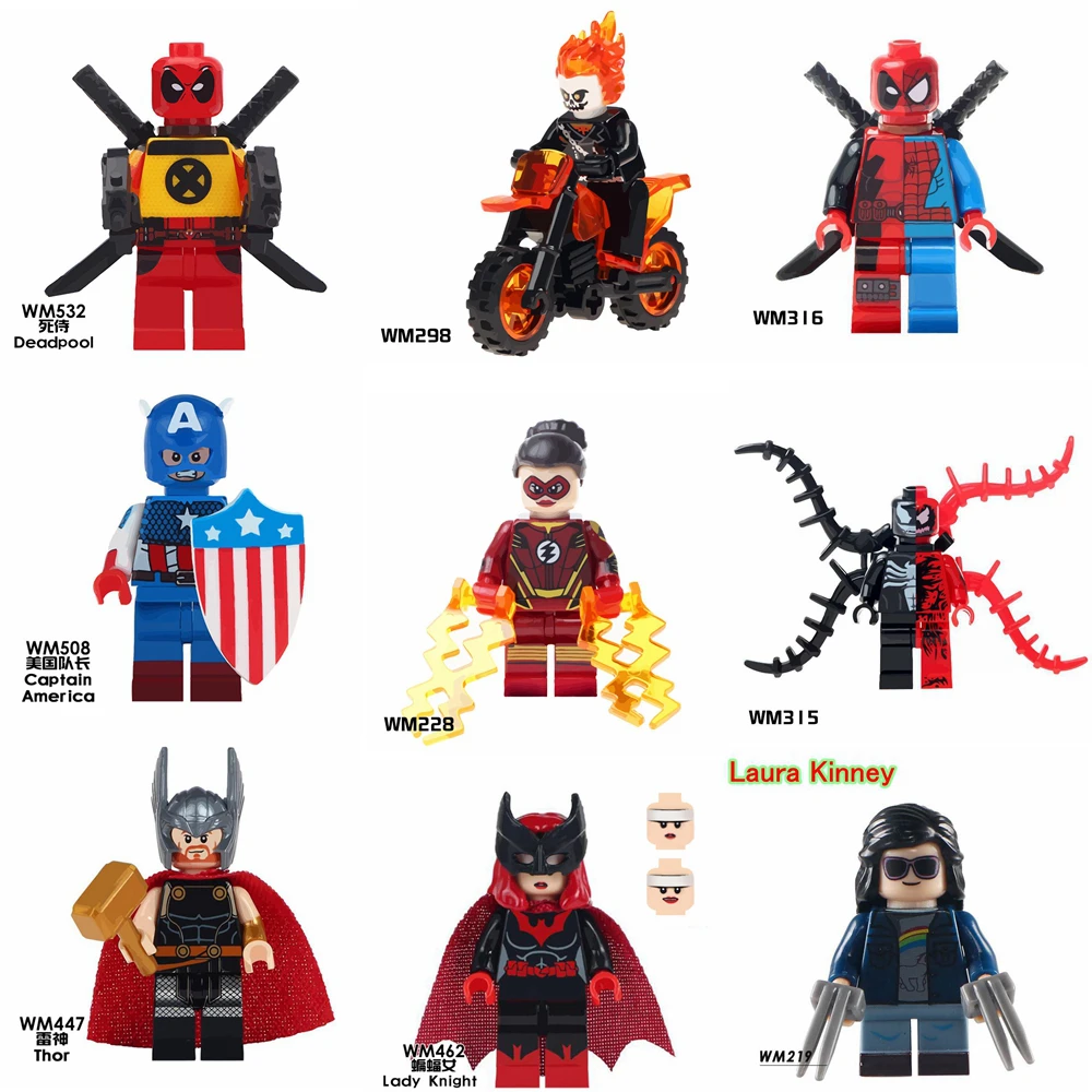 

Legoins Marvel Super Heroes Infinity War Deadpool Spdierman Captain America Batman Motocycleman Building Blocks Bricks Legoings