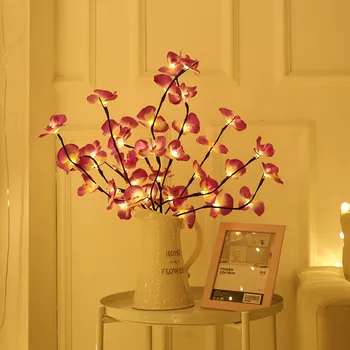 

Fringed Iris Artificial Flower Twig Branch Floral String Lights Blossom Wedding Party Decorative Tree Plants LED Branches Light