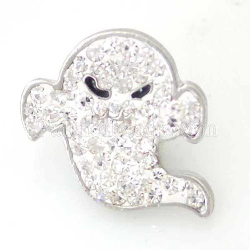 

10pcs/lot Tricky ghost Snap Button Halloween Gift Button Jewelry 18-20mm Fit Snap Bracelets Bangles KB4407
