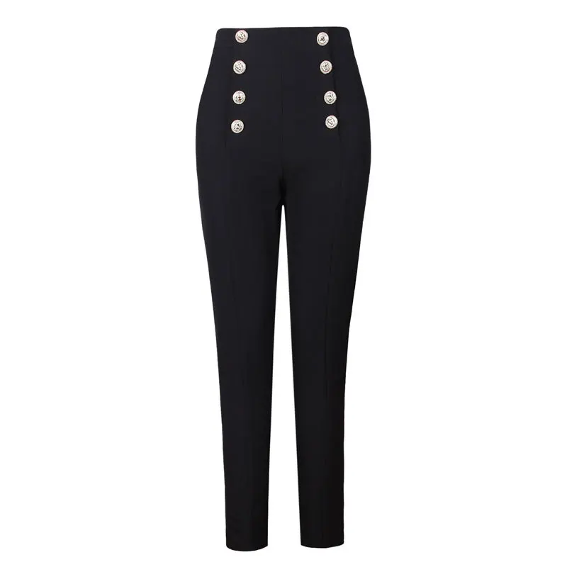 2017 novo inverno cintura alta pantsfemale ocasional duplo breated pants L930