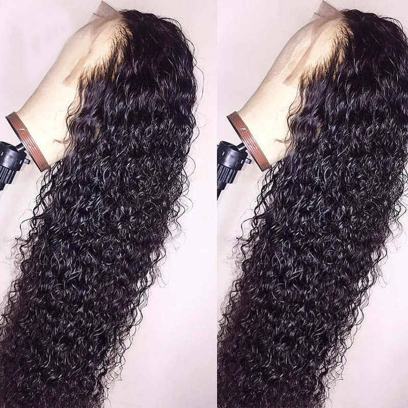 13X6 глубокая часть кудрявые волосы на фронте шнурка человеческие парики для черных женщин PrePlucked Remy бразильские волосы парик с кудрями для женщин с волосами младенца