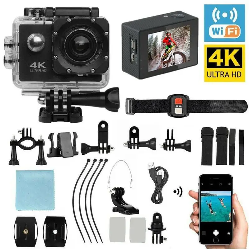 Full HD экшн Камера спортивная видеокамера Ultra 4K WiFi дистанционное управление DVR DV Go