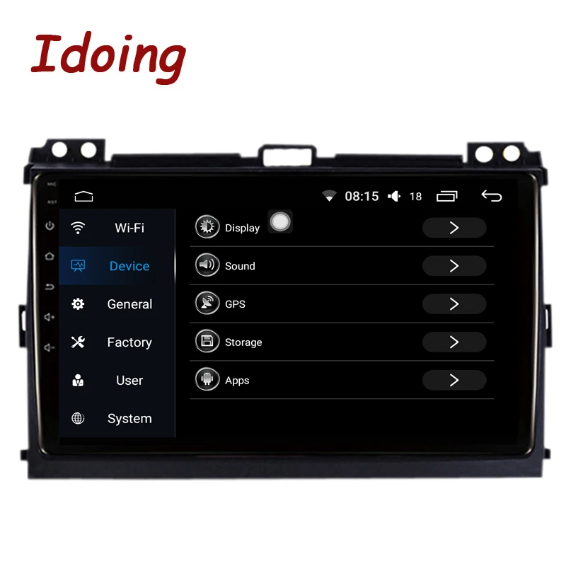 Idoing " 4G+ 64G Восьмиядерный автомобильный радиоприемник Android 8,1 8,1 мультимедийный плеер для Toyota LAND CRUISER Prado 120 2003-2009 gps навигация