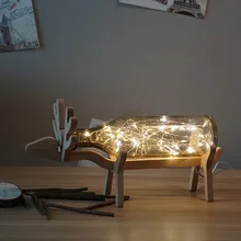 Современный декоративный стеклянный светильник с дизайном лося, регулируемый светильник, лучший подарок