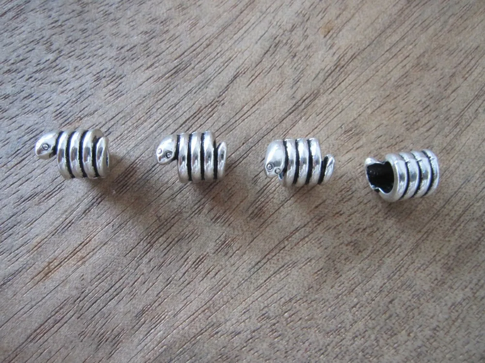 

30PCS/Lot Tibetan Silver Style Snake Dreadlock Dread Hair Braid Beads