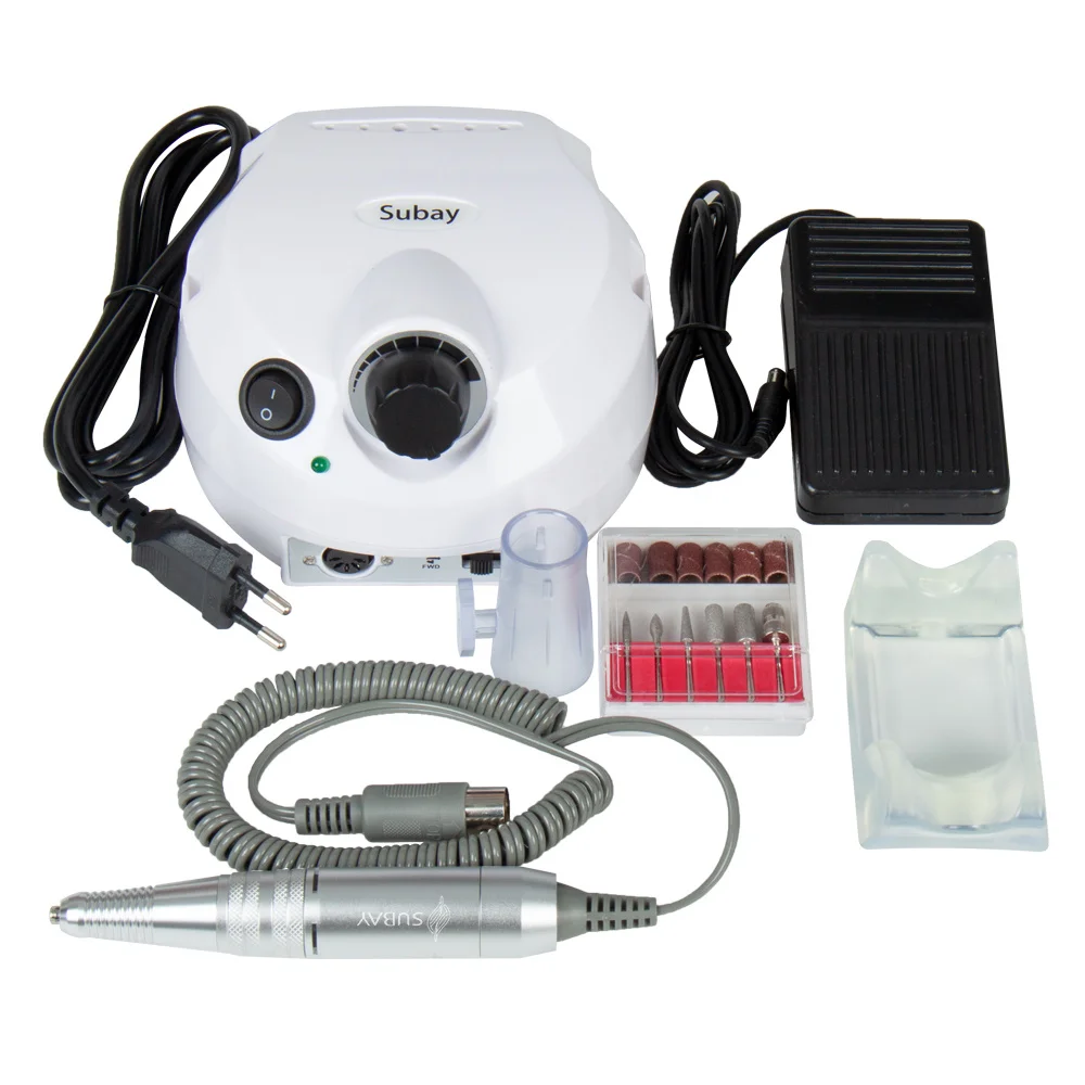 Billige 4 farben Pro Subay Elektrische nail art Bohrer Datei Maniküre Kit 220V EU 110 V UNS Stecker Nagel werkzeuge für Nagel Maniküre Bohrer 30000RPM
