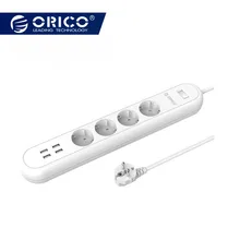 ORICO Smart USB мощность розеток ЕС Plug перегрузки переключатель стабилизатор напряжения 4 выход с USB зарядное устройство 4 Ports-1.5M мощность шнур