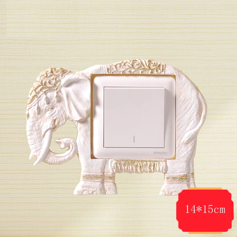 

Elephant Switch Wall Stickers Resin Socket Decorative Wall Stickers Creative Personality Lamp Protective Cover