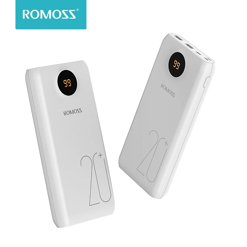 Продажа Портативный внешний аккумулятор ROMOSS SW20 Pro 20000 мАч с быстрой зарядкой QC3.0 и светодиодный дисплей для телефонов и планшетов