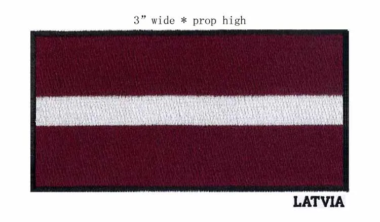 

Latvia 3" wide embroidery flag patch for rocker patches/a white stripes/army badges