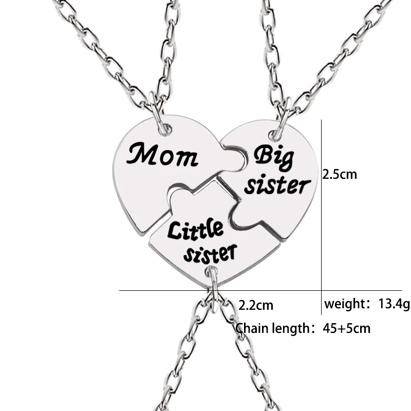 3 шт мама сестра ожерелье для женщин разбитое сердце головоломка ожерелье s лучшие друзья сестры семья Женские Ювелирные изделия Подарки воротник