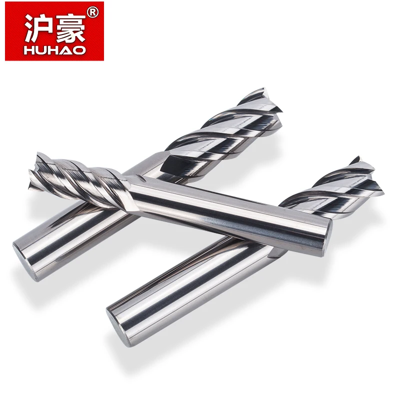 HUHAO 1 шт. HRC 65 Cermet 4 флейты спиральная Концевая фреза CNC Высокая износостойкость для