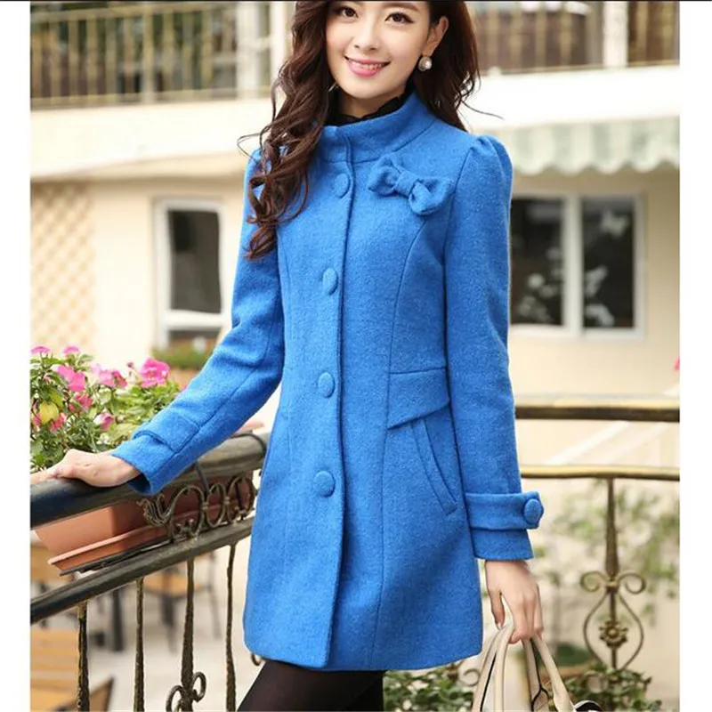Manteau Yagenz Manches camel honey Laine Green Peacock À fruit Solide Coréenne Red Femme Hiver Blue En Longues Slim Automne hiver Femmes Chaud Dame 2017 Veste rwgqCrvO