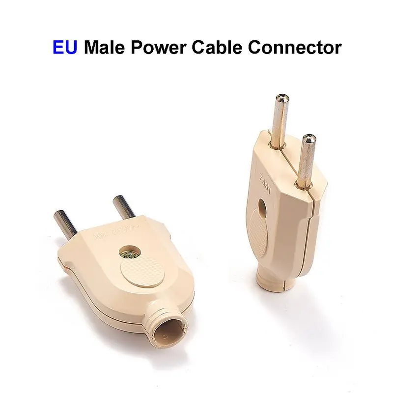 

European Euro 2 Pin AC Electrical Power Rewireable Socket EU Male Female Wiring Plug Extension Cable Connector For Power Cord