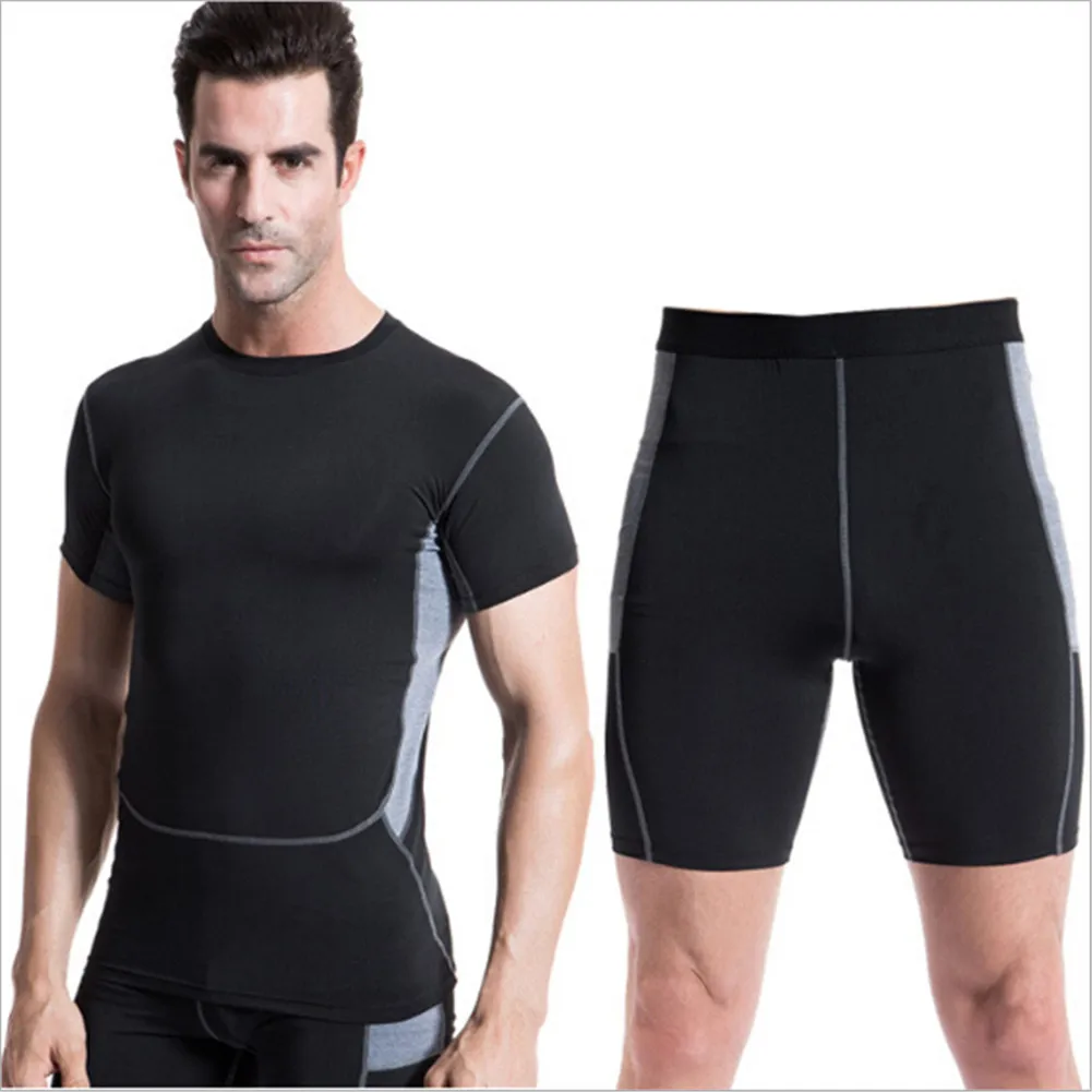 Men Compression Base Layer Shirt Pants Shorts Gym Clothes Running Sport T-Shirt