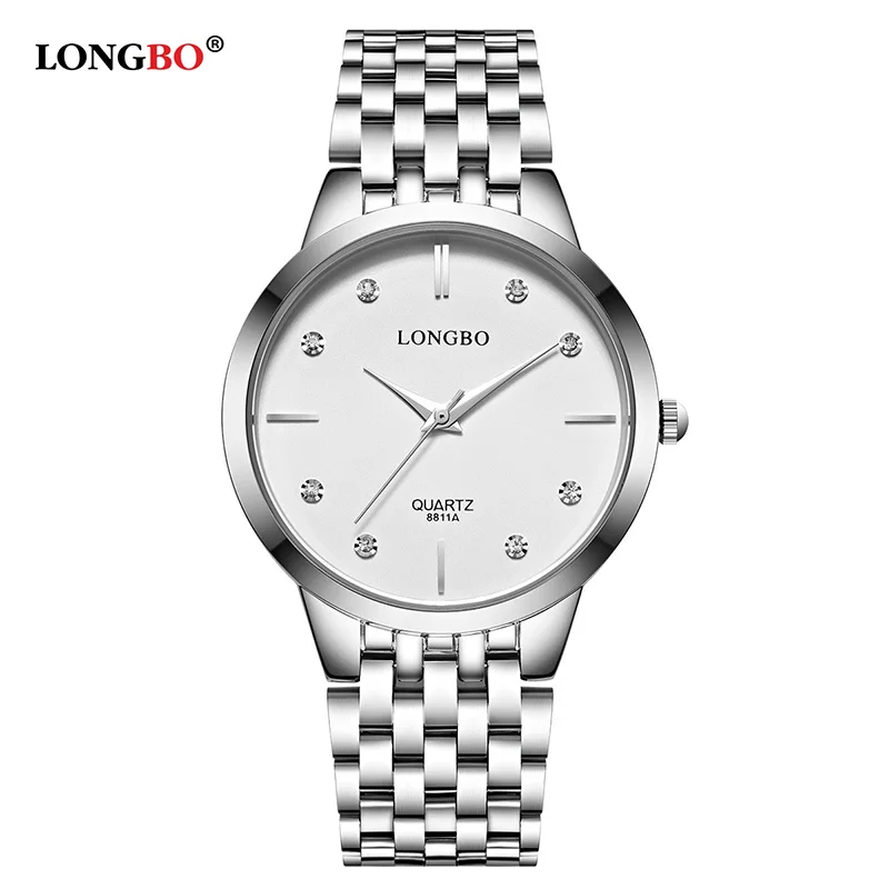 

LONGBO Casual Men Women Watch Stainless Steel Band Fashion Lovers Watches Waterproof Couple Wristwatches Gifts Reloj Hombre 8811