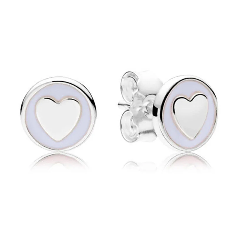 

New Trendy 925 Sterling Silver Pandora Earrings For Women Sweet Statements Earring Studs Lady Fine Original Europe Jewelry Gift