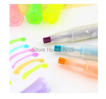 

6Pcs /Lot Highlighter Color pen Creative Stationery singular pen Free Shipping