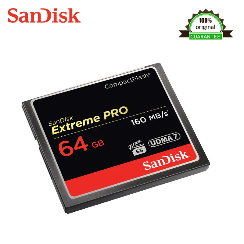 Sandisk Экстрим Pro Compactflash карта памяти CF 16 ГБ 32 ГБ 64 Гб 128 ГБ 256 GBUp до 160 МБ/с. скорость чтения для богатых 4 K и Full HD видео