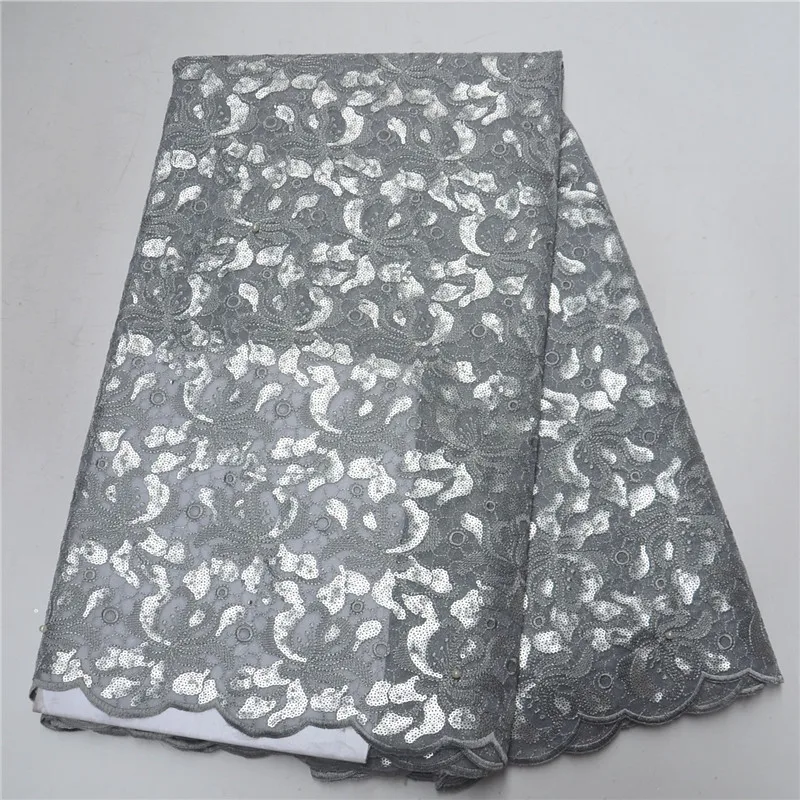 

5Yards/Lots African Organza Lace Fabric 2018 High Quality Nigerian Sequins Lace Fabric with Stones Beaded For Wedding PSA93-2